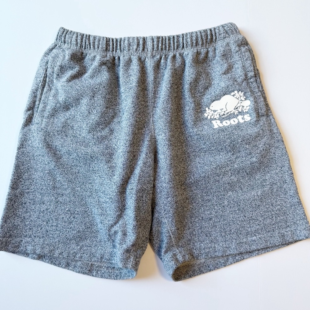 Roots Women's Organic Original Longer Sweatshort 8 Inch Salt & Pepper Small - Picture 2 of 8